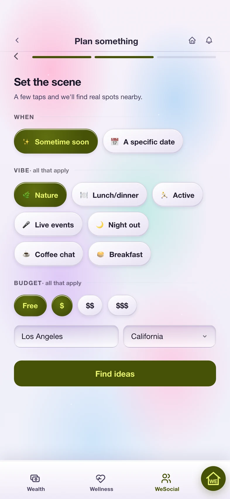 Plan something: set the scene