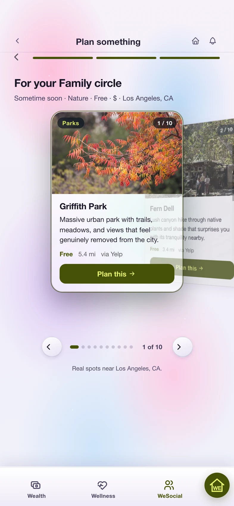 Plan something: real spots for the plan